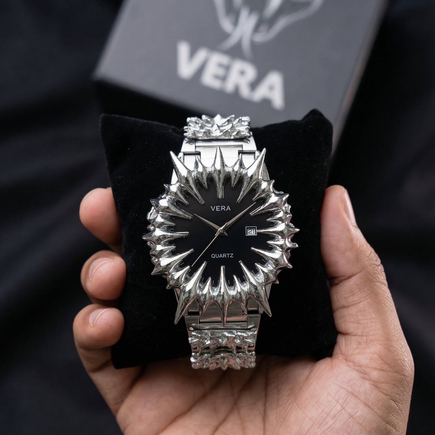 Onyx Spiked Watch